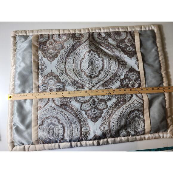 HOME EXPRESSIONS Light Blue Silver Shine Lightweight STANDARD Pillow Shams set/2 - Picture 6 of 12